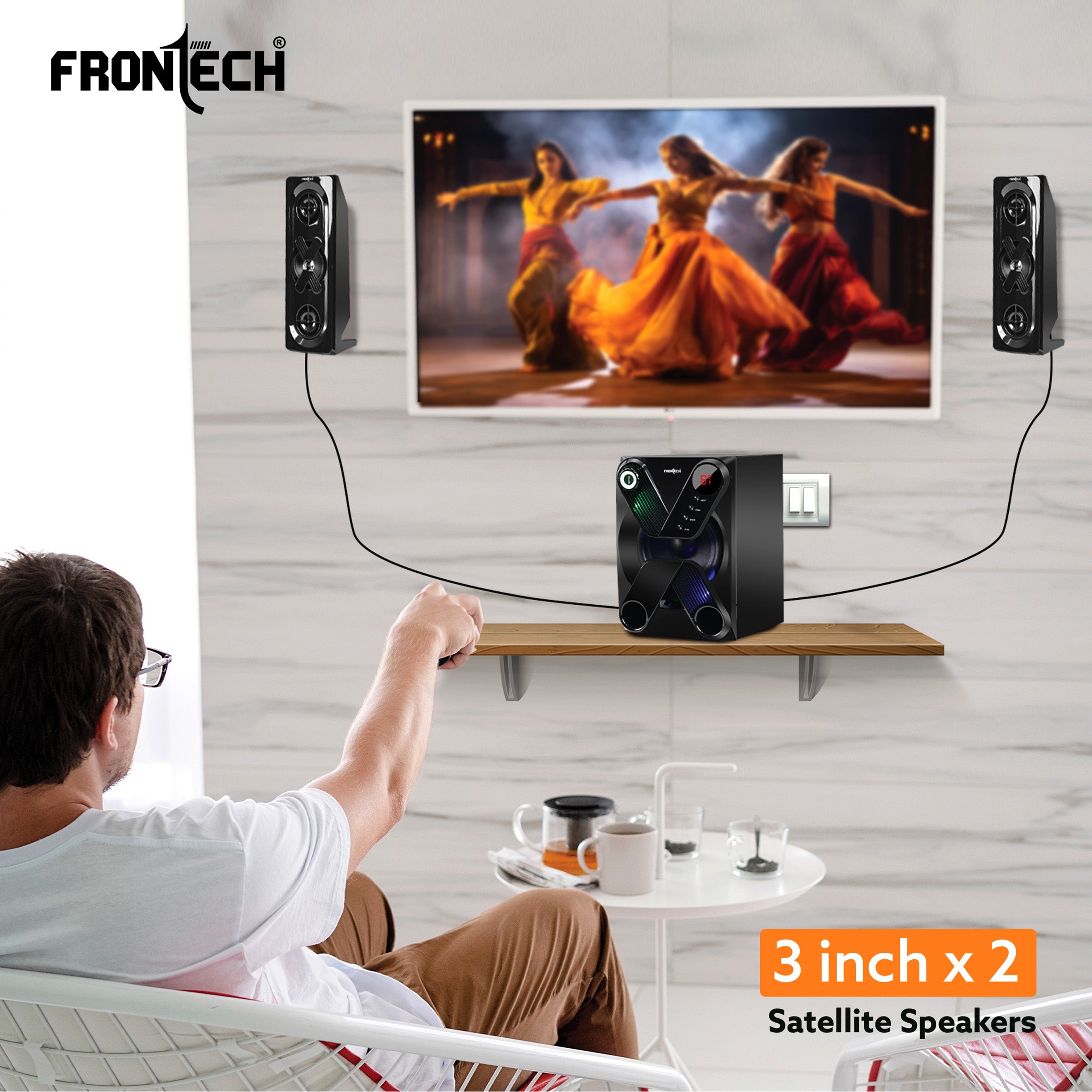 Frontech 2.1 Channel Bluetooth Speaker System (SW-0143) Frontech 2.1 Channel Bluetooth Speaker System (SW-0143)